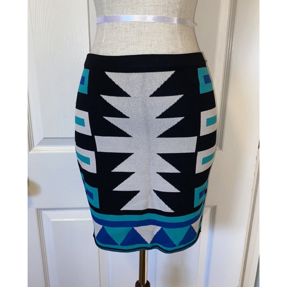 RACHEL Rachel Roy Womens Geometric Knit Pull On Pencil Mini Skirt High Rise S